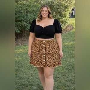 Plus Size 2X Cheetah Animal Print Skirt NWOT